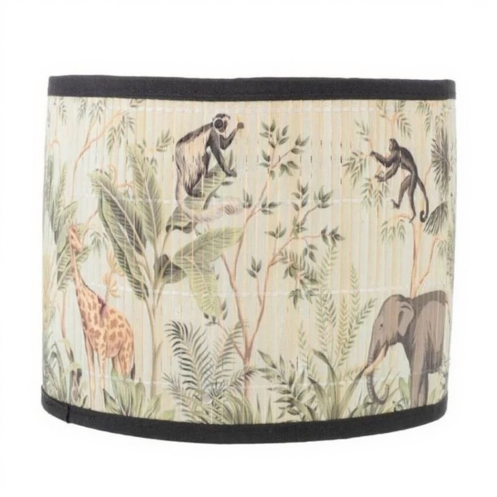 Abat-Jour Imprimé Jungle Chic Pour Décor Intérieur En Tissu Léger 1 Abat-Jour Imprimé Jungle Chic Pour Décor Intérieur En Tissu Léger