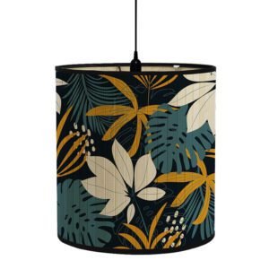 Abat-Jour Jungle Bleu Élégant Motif Tropical Pour Lampe Décorative