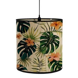 Abat-Jour Jungle Feuille Monstera Imprimé Effet Tropical Naturel