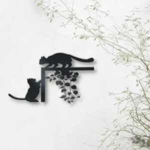 Cats Playing Metal Wall Art Rusper Pines.jpg