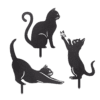 Décoration Jardin Chat En Métal Ensemble De 3 Chats Ludiques