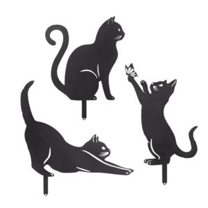 Décoration Jardin Chat En Métal Ensemble De 3 Chats Ludiques