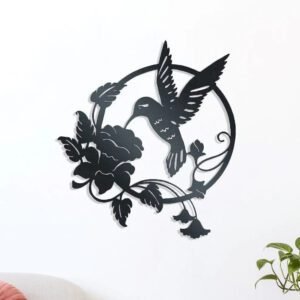 Décoration Murale Colibri En Métal Artisanal Pour Intérieurs