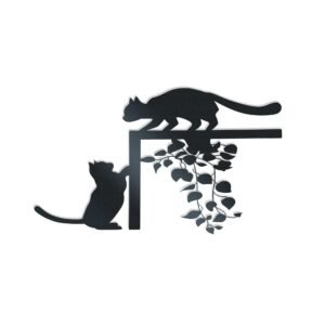 Décoration Murale En Métal Chats Jouant Pour Maison Et Jardin