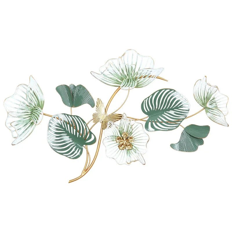 Décoration Murale En Métal Feuilles Style Naturel Et Raffiné 2 Décoration Murale En Métal Feuilles Style Naturel Et Raffiné