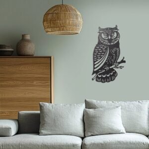Décoration Murale Hibou En Métal Élégante Pour Intérieur Et Jardin
