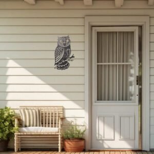 Décoration Murale Hibou En Métal Élégante Pour Intérieur Et Jardin