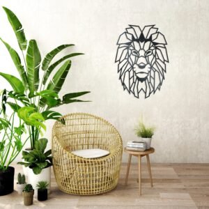 Décoration Murale Lion En Métal Géométrique Design Contemporain