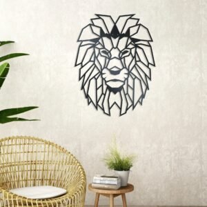 Décoration Murale Lion En Métal Géométrique Design Contemporain