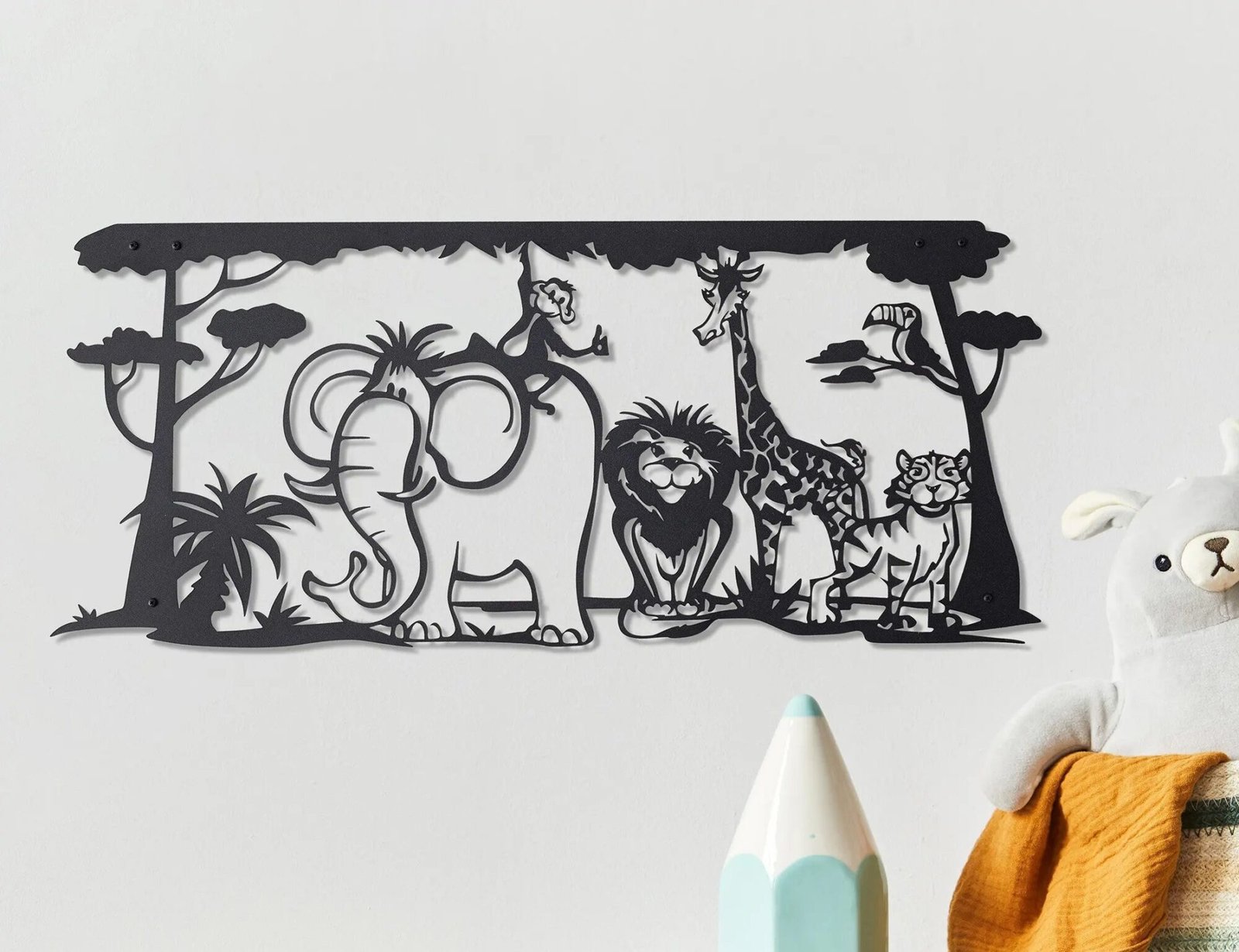 Décoration Murale Métal Animaux Jungle Fantaisiste Safari Original 1 Décoration Murale Métal Animaux Jungle Fantaisiste Safari Original