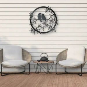 Décoration Murale Métal Oiseaux Amoureux Pour Maison Et Jardin