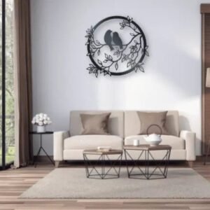 Décoration Murale Métal Oiseaux Amoureux Pour Maison Et Jardin