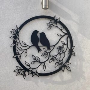 Décoration Murale Métal Oiseaux Amoureux Pour Maison Et Jardin