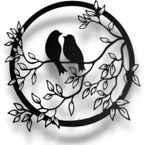 Décoration Murale Métal Oiseaux Amoureux Pour Maison Et Jardin