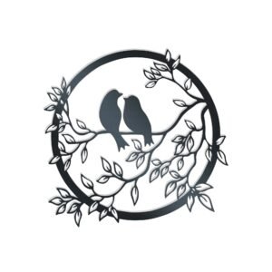 Décoration Murale Métal Oiseaux Amoureux Pour Maison Et Jardin
