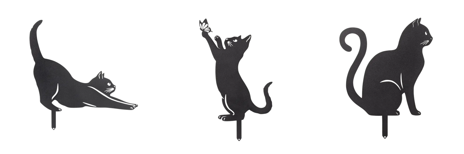 Décoration Jardin Chat En Métal Ensemble De 3 Chats Ludiques 3 Mergedimages.png