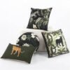 Coussin Jungle Noir Et Vert Confortable Pour Intérieur Décoratif